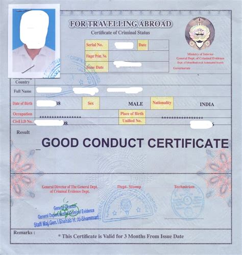 kuwait police clearance certificate